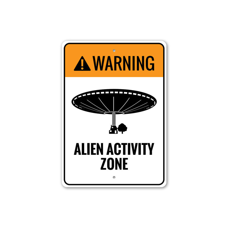 Plaque en aluminium Alien, H 14 po x l 10 po x P 0,04 po