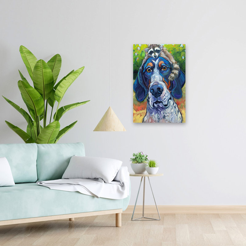 Coonhound - animaux, chiens, humour, ratons laveurs, art, H 24 po x l 16 po
