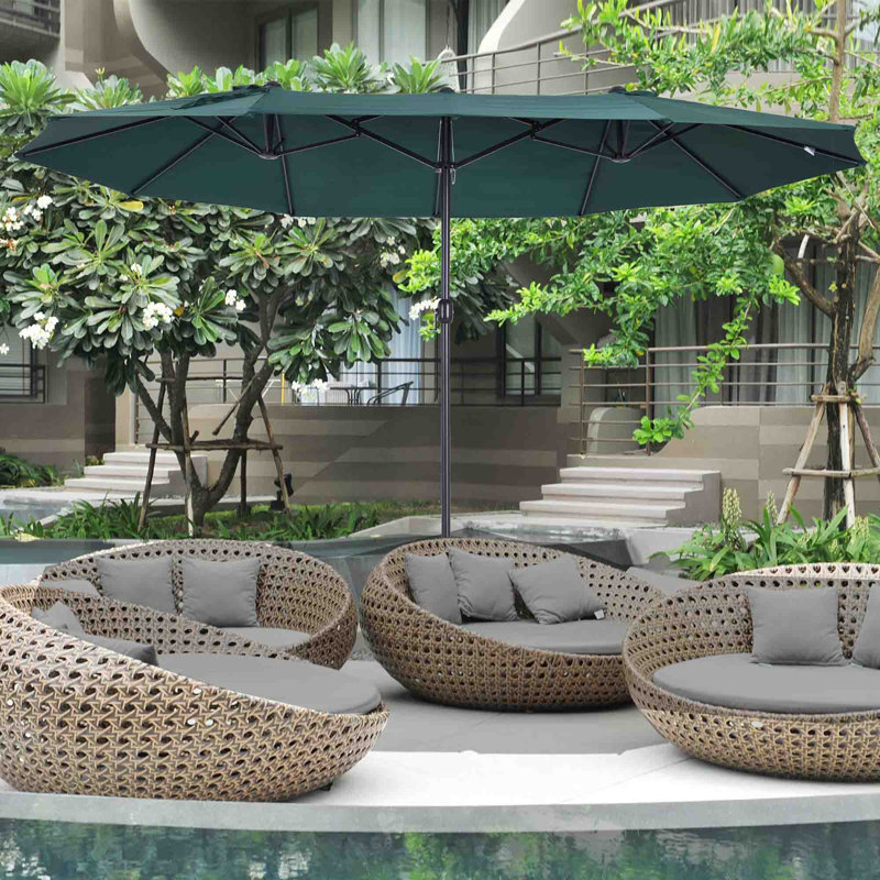 455cm Market Parasol, Dark Green