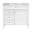 Meuble-lavabo autoportant 36 po en bois aggloméré avec lavabo en céramique blanc, armoire de salle de bain blanche avec 2 tiroirs, tablettes de porte réglables et tiroir basculant-130996262-130996266