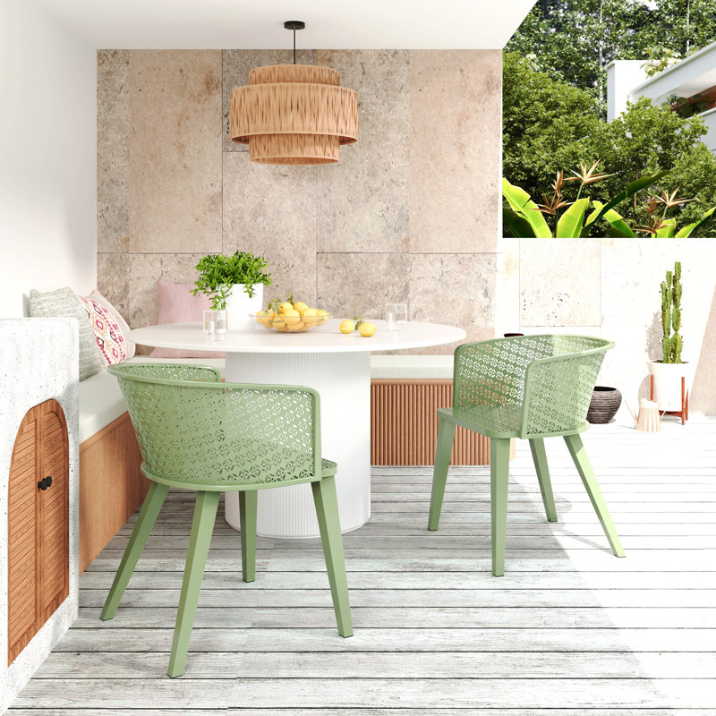 Milan Outdoor Dining Chair(Set Of 2), Green