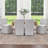 21" Wide Modern No Assembly Upholstered Linen Side Dining Chair with Interchangeable Casters & Fixed Feet (Set of 4)-701856039