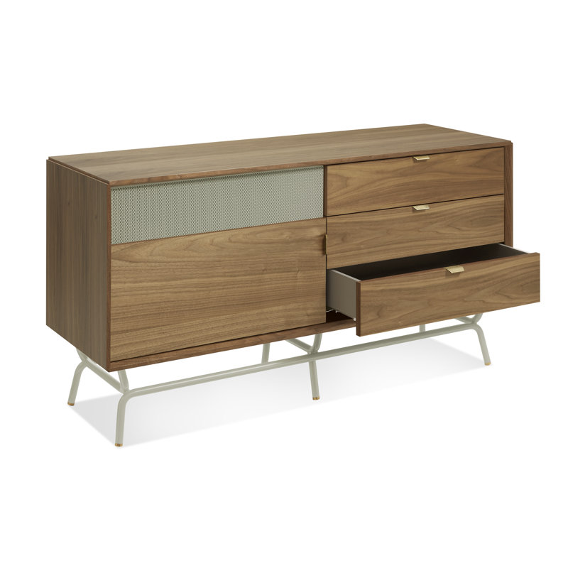 Dang Media Console, Walnut/Putty Gray