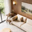 Table de bout en bois massif, table d'appoint étroite avec tablette de rangement à 2 niveaux