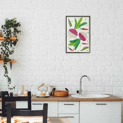 Garden Vegetable Parsnips Framed Giclee, design by Aribombari