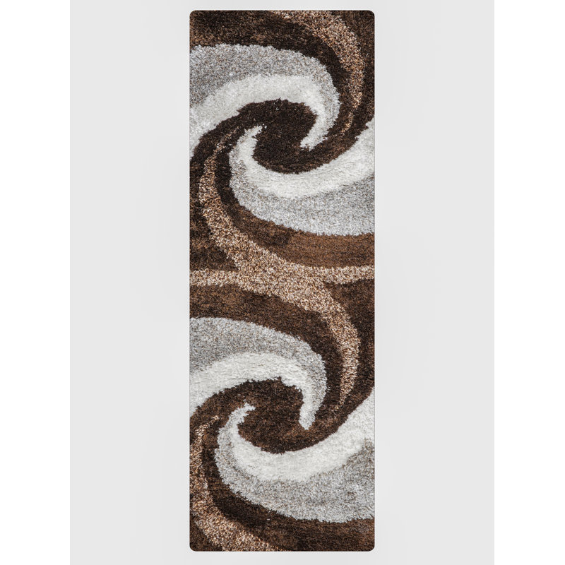Heller Hand Tufted Shag Polyester Eco-Friendly Area Rugs - Runner, Multicolor, Abstract, Contemporary Modern Design, High Pile Thick Handmade Anti Skid Area Rugs for Living Room, Bed Room