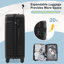 Ensemble de bagage 5 pièces, valise de transport rigide, bagage extensible avec sacs de voyage, roulettes, verrou TSA
