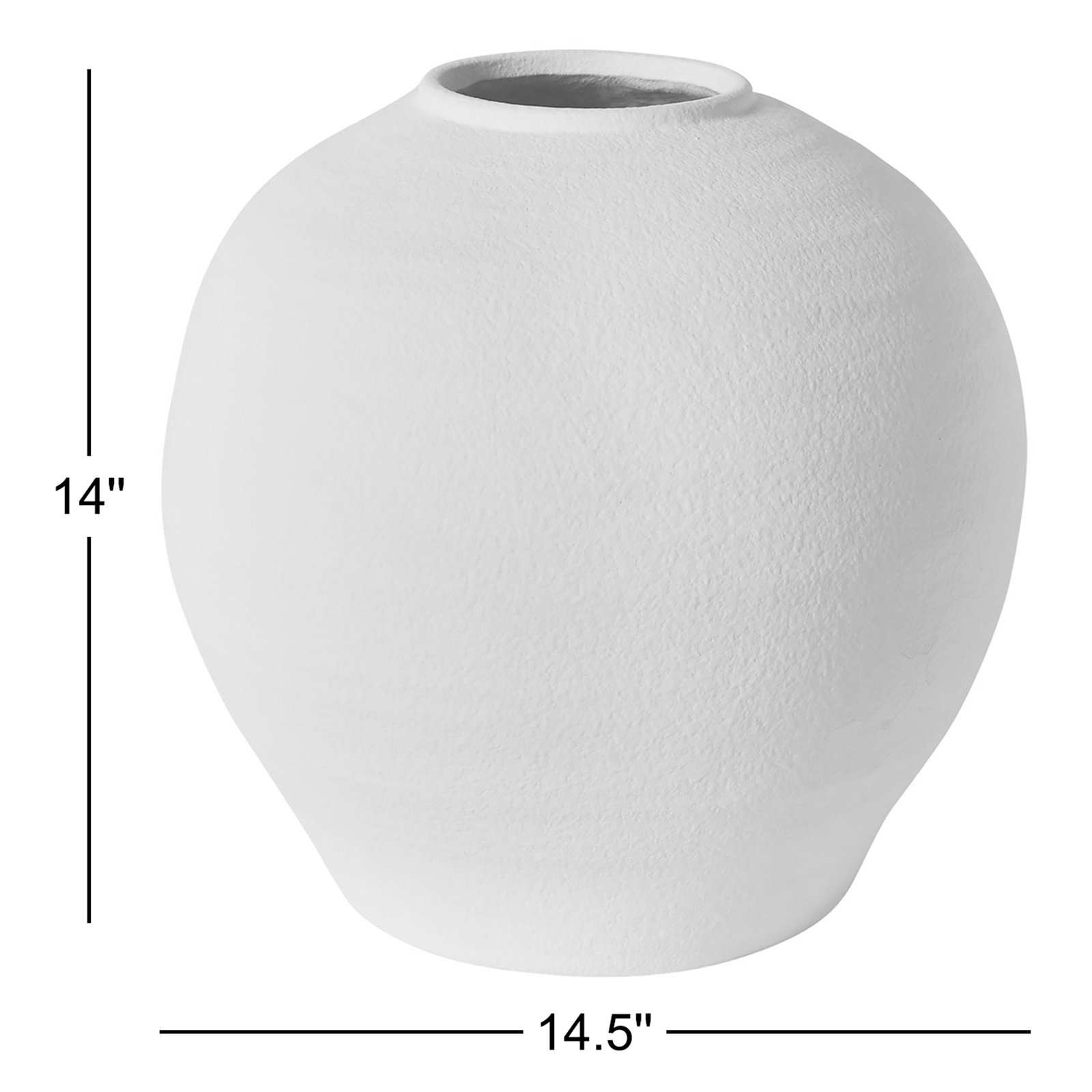 Abie Handmade Watertight Ceramic Table Vase, 14" H x 14.5" W x 14.5" D
