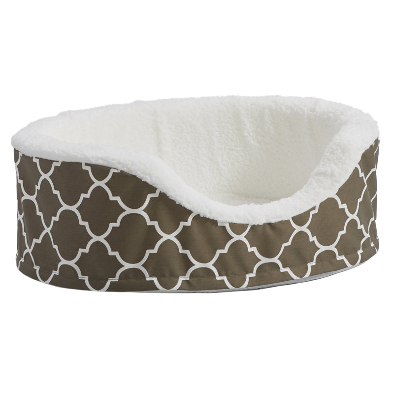 Small Brown Orthopedic Elevated Pet Bed with Foam Base