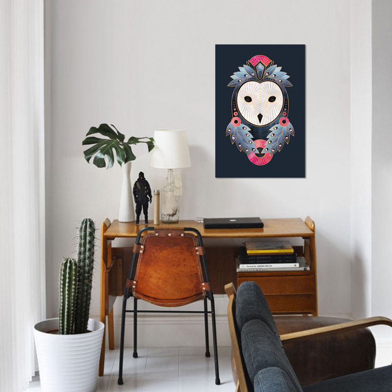 « hibou i », impression sur toile, H 18 po x l 12 po x P 1,5 po