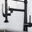 Matte Black Pull Down Faucet - Heavy Duty Commercial Single Handle Pre-Rinse Fitting Kitchen Style Plug