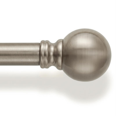 Tringles à rideaux chauds pour fenêtres 72-144 pouces en laiton extra longues et robustes (nickel)