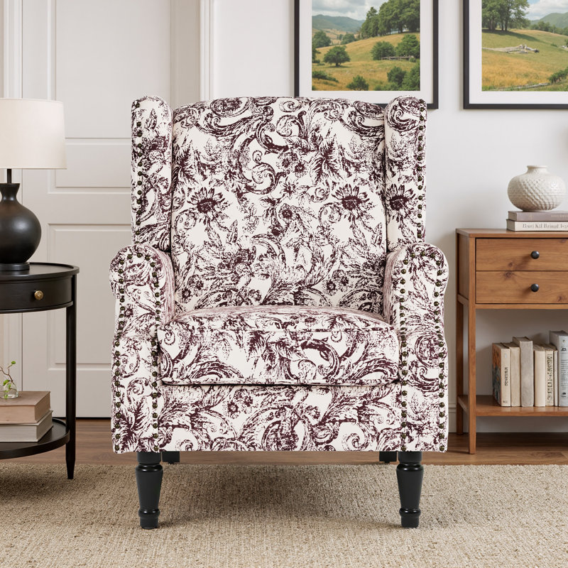 Upholstered Accent Chair, Rococo Plum