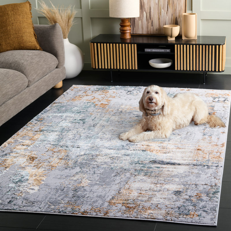 Tapis abstrait Joonyoung 100 Performance, Rectangle 5 pi 2 po x 7 pi