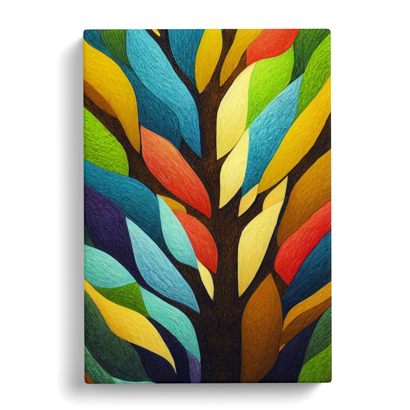 Abstract Tree Colour - Wrapped Canvas, 76cm H x 50cm W x 3cm D