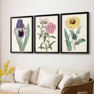 Garden Gems VII - Toile tendue avec châssis sur mesure - 3 pièces