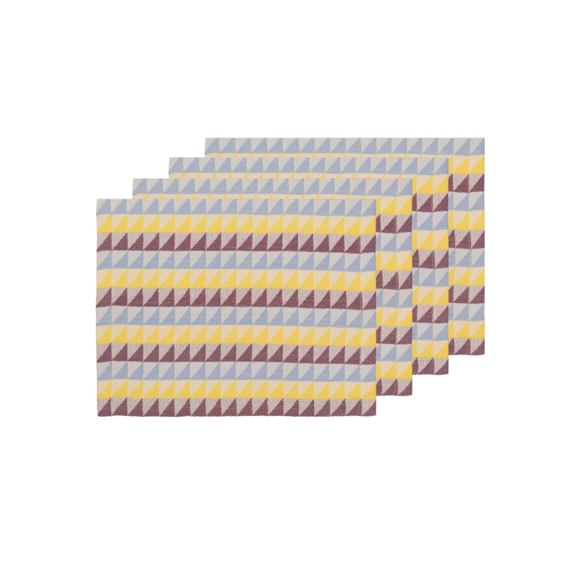 Handloom Jacquard Collection Table Placemat 14x18 Inch, Purple;Blue;Yellow
