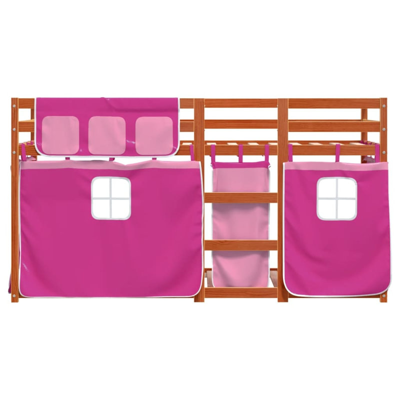 Dedalus Bunk Bed with Trundle Included, Wax Brown, Small Single (75 x 190 cm)