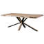 Freeform Acacia Solid Wood Top Metal Base Dining Table-102904368