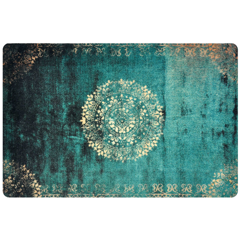 Breccan Non-Slip Indoor Doormat, Green, Rectangular 75cm x 120 cm