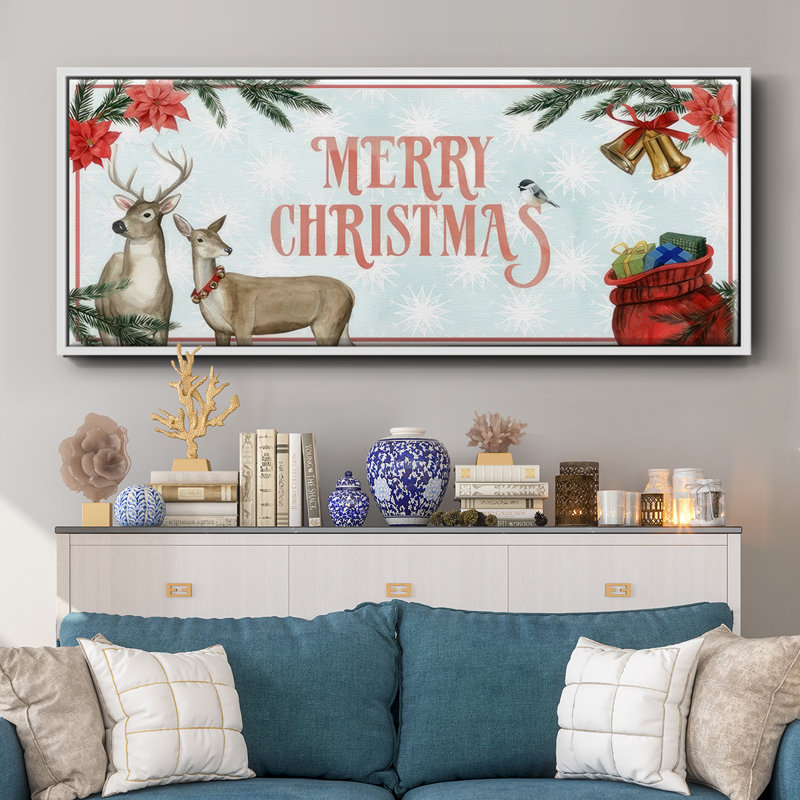 Merry Christmas - toile encadrée, H 12 po x l 30 po