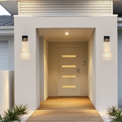 12-Inch Outdoor Waterproof Clear LED Crystal Wall Lights 2-Pack