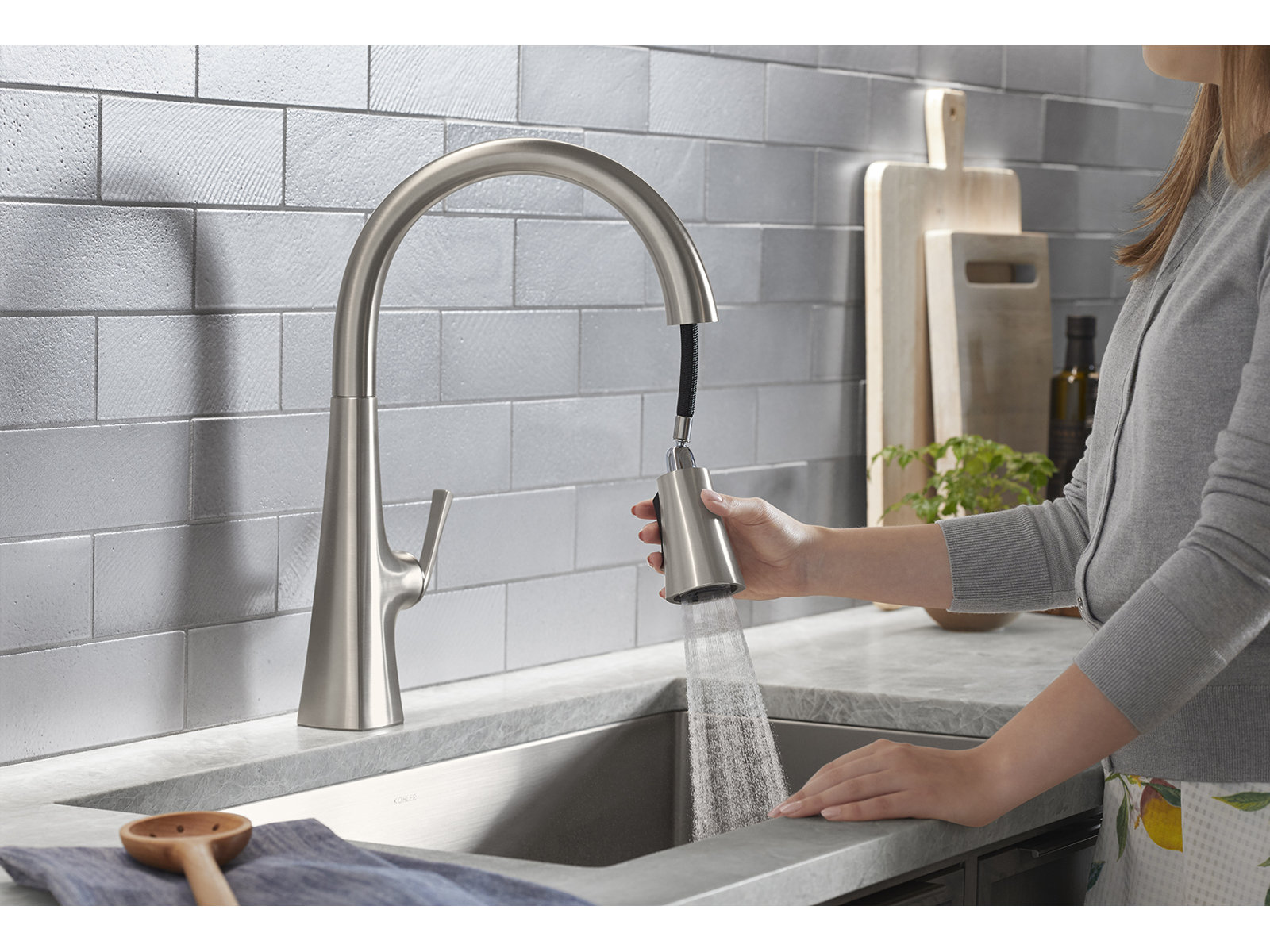 Graze Pull-Down Faucet with Accessories, Vibrant Stainless