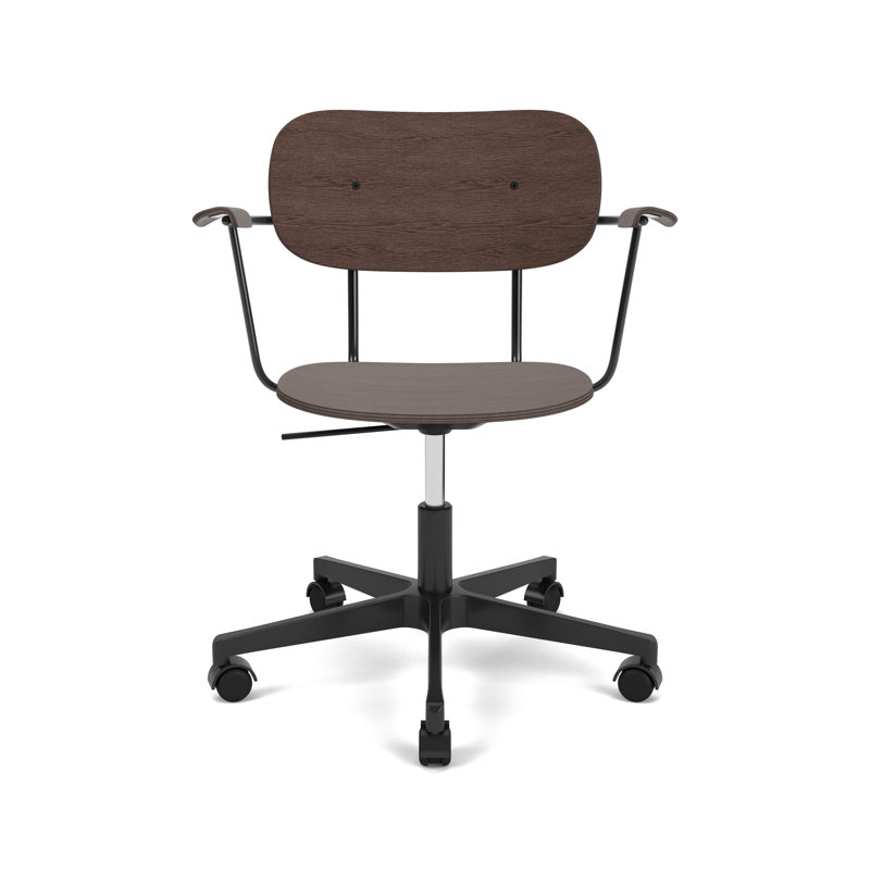 Co Swivel Task Chair, Dark Stained Oak/Black