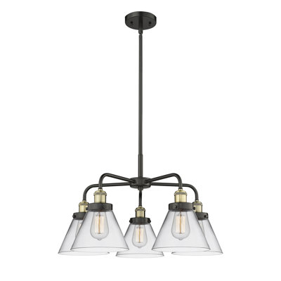 Cone 5 Light Stem Hung Chandelier