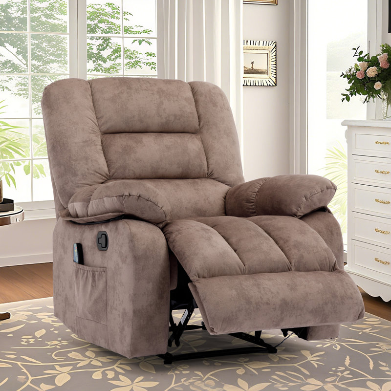 Fauteuil inclinable de massage manuel 36 po de largeur 36 po avec cadre en métal et contreplaqué, Chameau