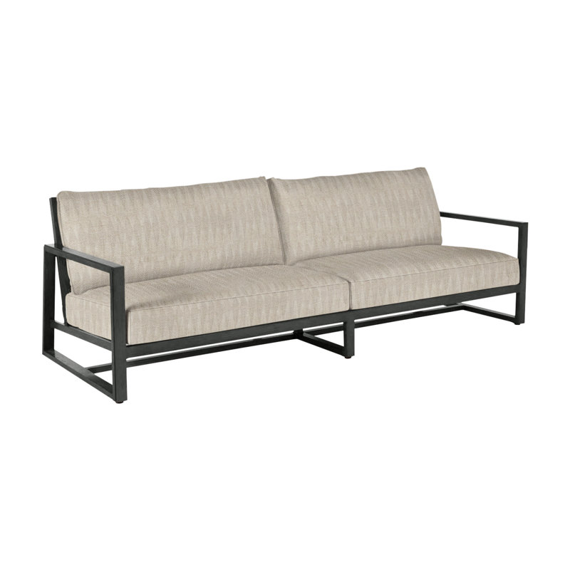 Avondale Aluminum Sofa - Slate Gray, Slate Gray, No Welt, Herringbone Sand