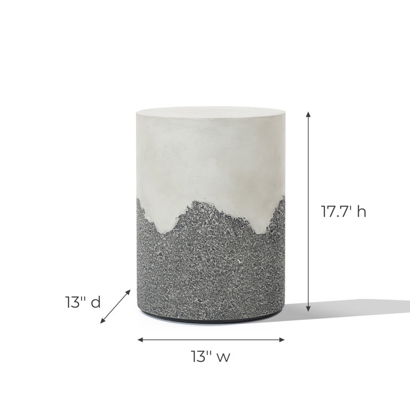Cameran Round Cement Outdoor Side Table