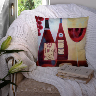  Coussin décoratif 14 "Wine Collection Rouge par Cathy Brear