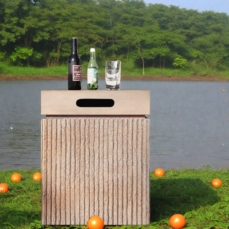Table de patio moderne avec rangement Mgo, design durable et compact pour l'extérieur
