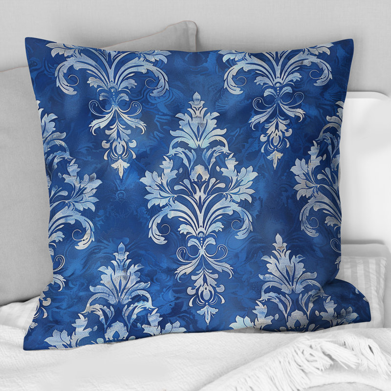 Damask Glamour - Glam Throw Pillow, 18" H x 18" H