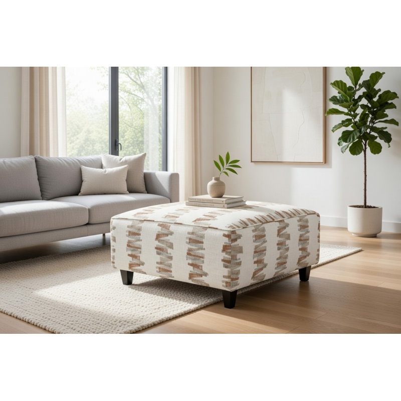 Reigate Floral Cocktail Ottoman, Modish Desert Polyester Blend
