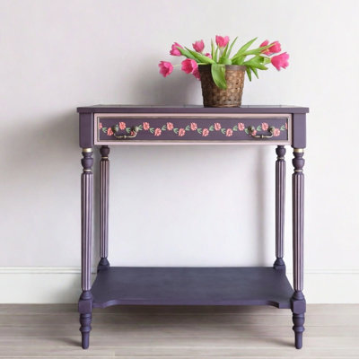 French Vintage Hand-Painted Console Cabinet