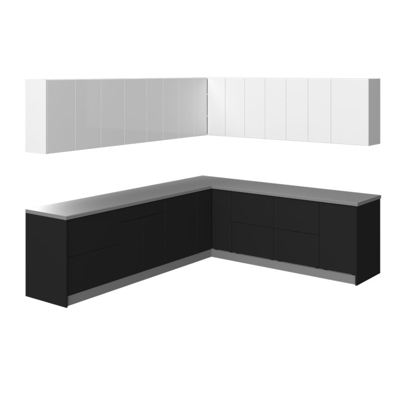 WALLKITCHENS Cuisine complète moderne en panneau de fibres à densité moyenne l 102 po x P 120 po x H 96 po WALLKITCHENS 