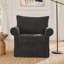 Chaise d'appoint rembourrée avec repose-pieds en chenille-743789296
