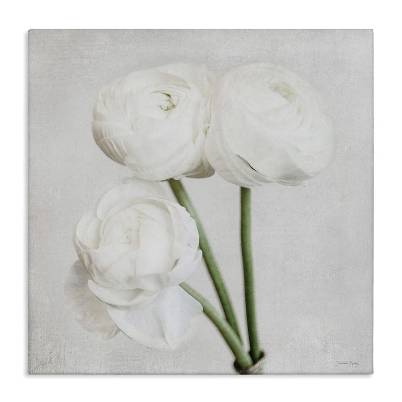 Charmante pivoine trio sur toile par Jennifer Rigsby, H 24 po x l 24 po