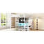 Lit mezzanine en métal avec meuble télé, marches et agencement pratique - garde-robe d'escalier blanc Pure-929111429