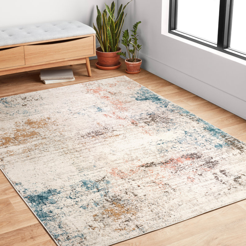 Liddle Abstract Indoor Rug, Rectangle 6'7" x 9'2"