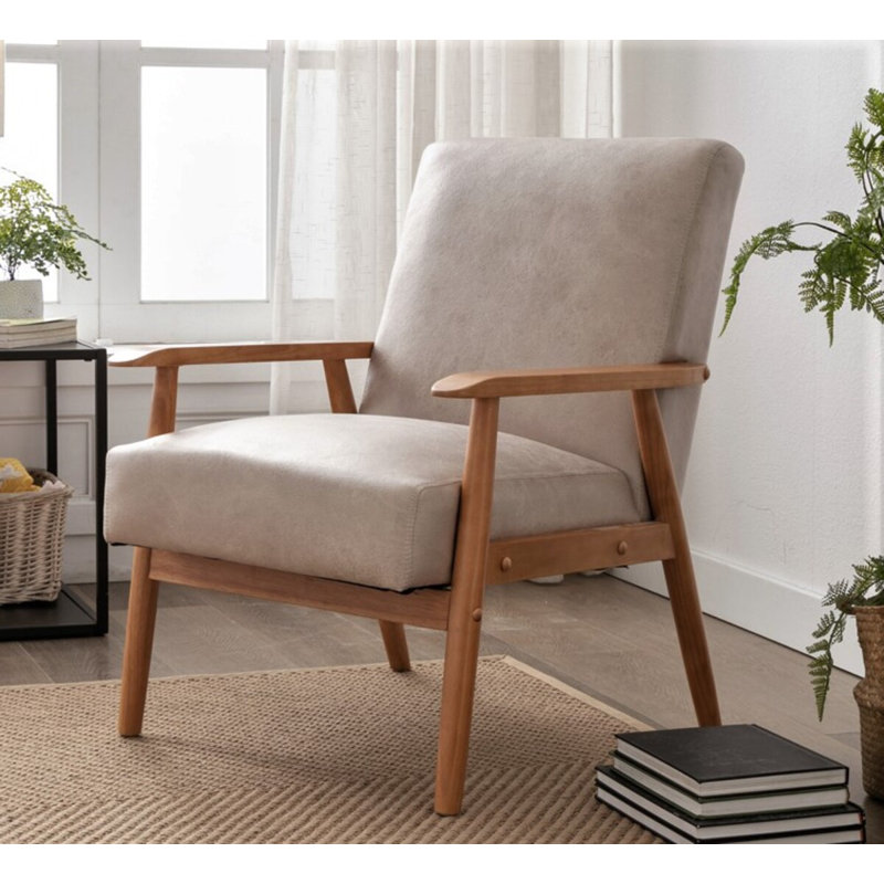 Fauteuil de l 25,375 po Beachwood, Microfibre chameau clair