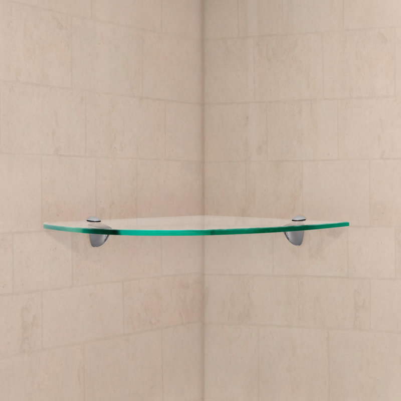 Goettingen Corner Glass Corner Shelf with Adjustable Shelves, 0.38" H x 6" W x 6" D