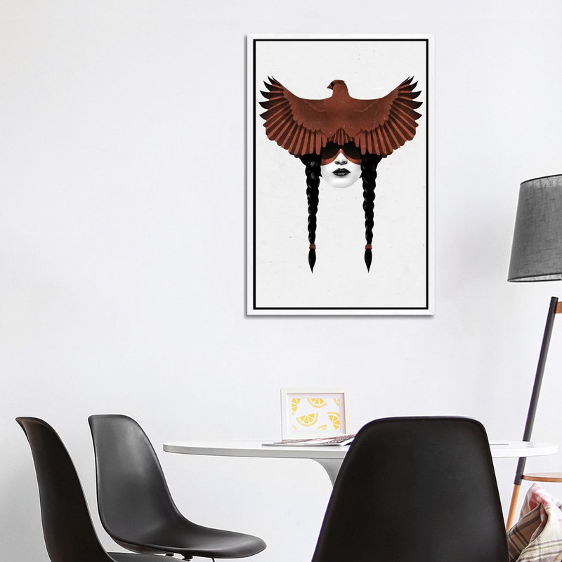 Dark Cardinal by Ruben Ireland - Print on Canvas, 101.6 cm H x 66.04 cm W, White Framed