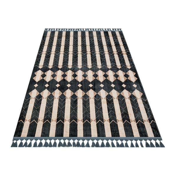 Frontgate Lilith Rug Gracie Oaks Lilith Black Machine Woven Modern Area Rug | Wayfair.co.uk