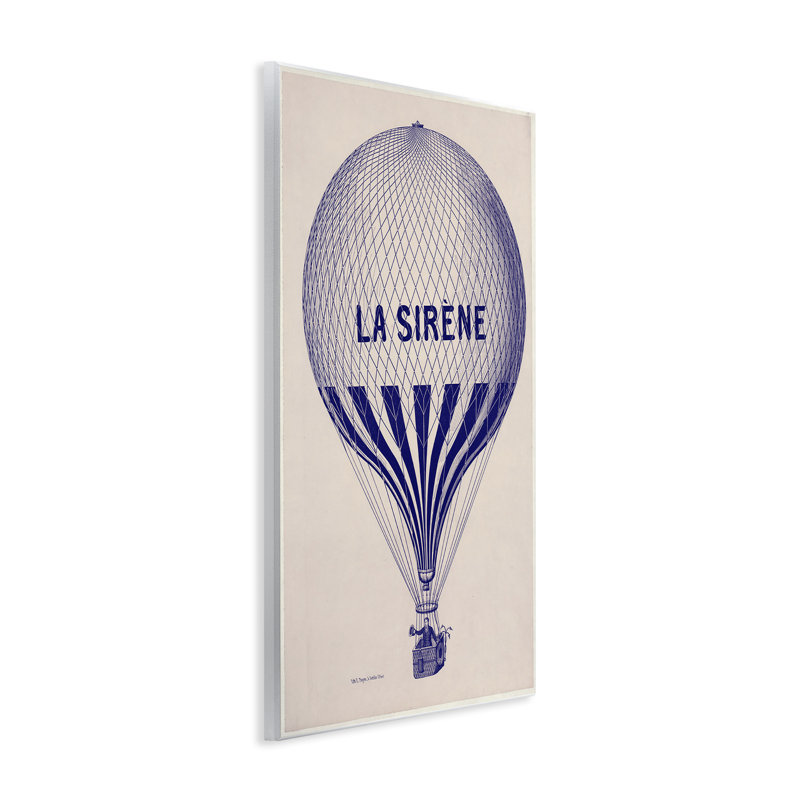 Art mural rétro sur montgolfière, design par Marcus Jules, H 19 po x l 13 po