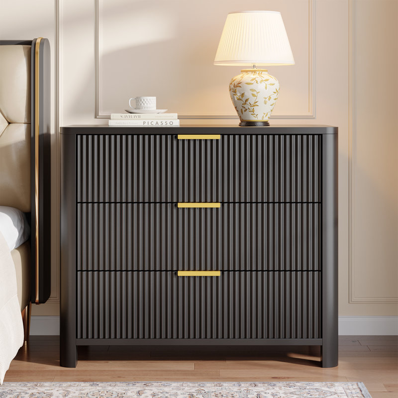 Oversized Nightstand with 3 Drawers