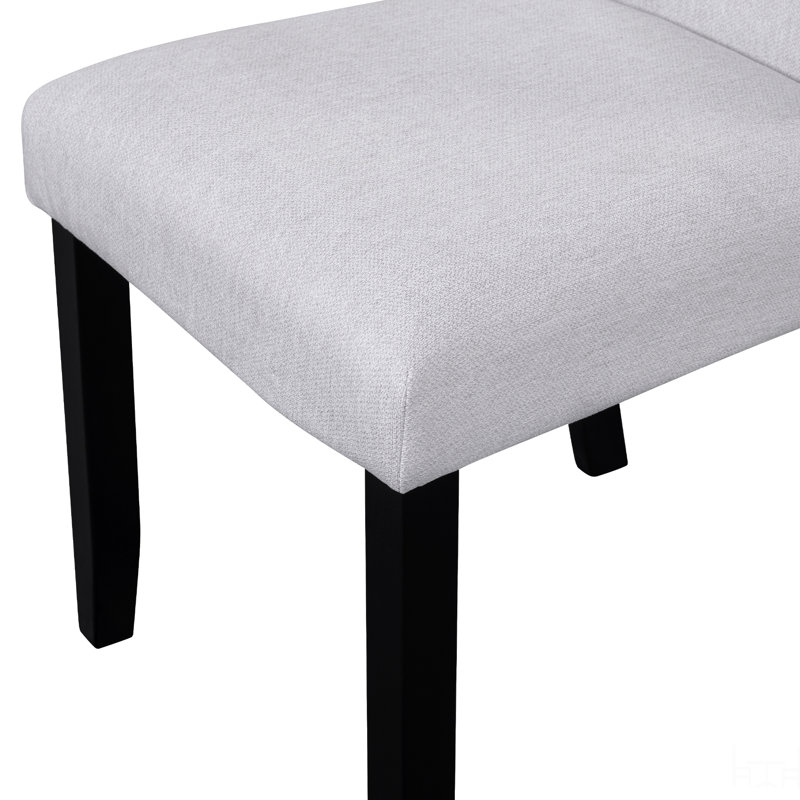 Ensemble de table de salle à manger 5 pièces, table de salle à manger moderne 43 pouces et 4 chaises rembourrées, Beige