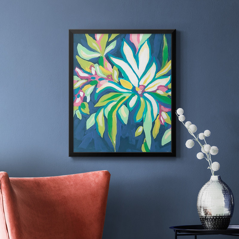 Toile encadrée de qualité supérieure Blue Tropics IV - prête à être accrochée, H 24 po x l 20 po, Cadre d'angle fermé noir